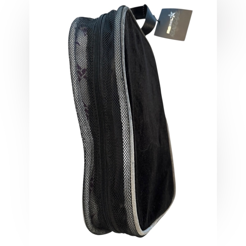 NEW Cheer Rebel Renegade Shoe Bag Black Velour & Mesh Zip Closure Bag Only - Picture 5 of 8